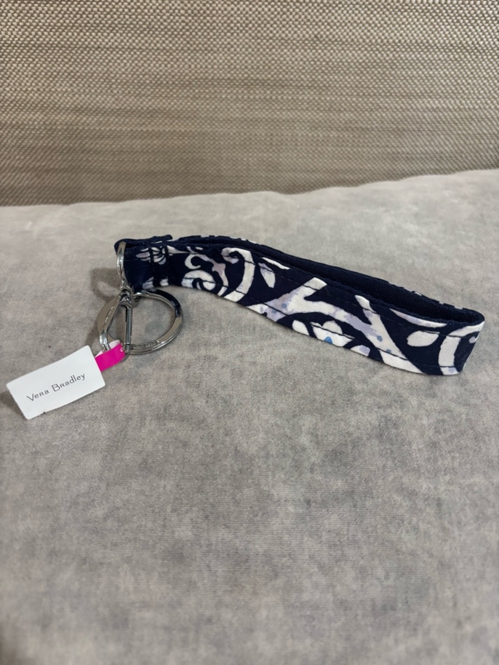 Vera Bradley Navy and White Floral Wristlet Key Holder
